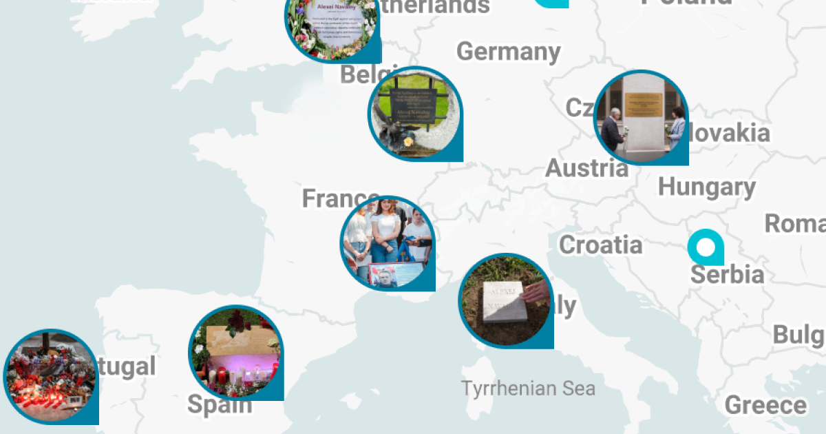 Map of Alexei Navalny Memorials on the Navalny Archive